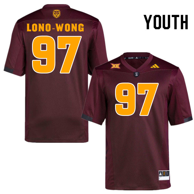 Youth #97 Blazen Lono-Wong Arizona State Sun Devils College Football Jerseys Stitched-Maroon